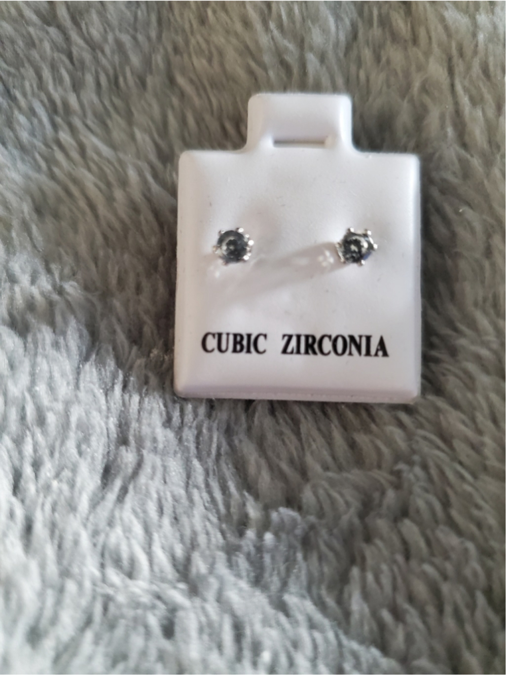 Cubic Zirconia Stud Earrings size #1 Silver and Clear